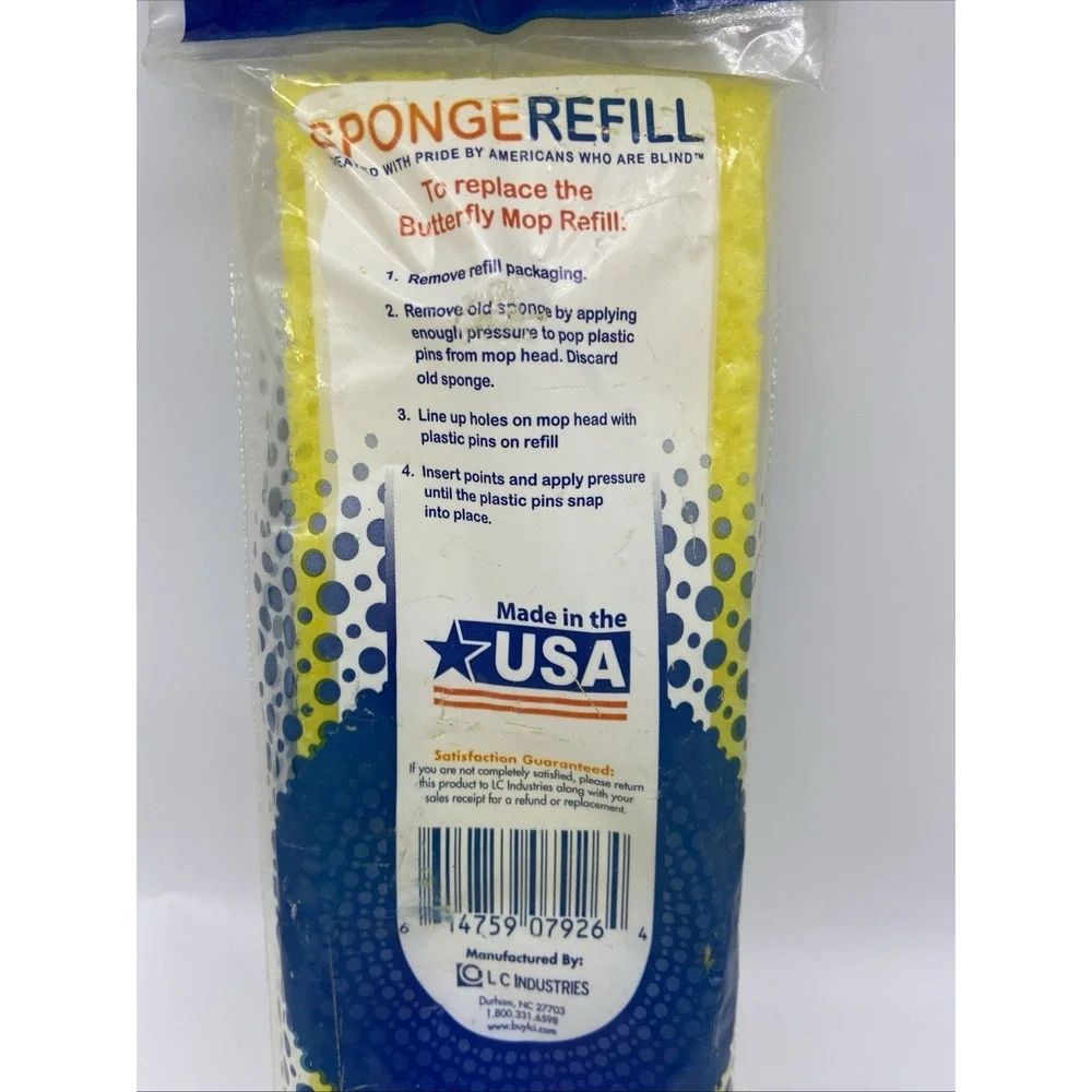 Skilcraft Butterfly Mop Refill Type O Absorbent Cellulose Sponge Yellow USA Made
